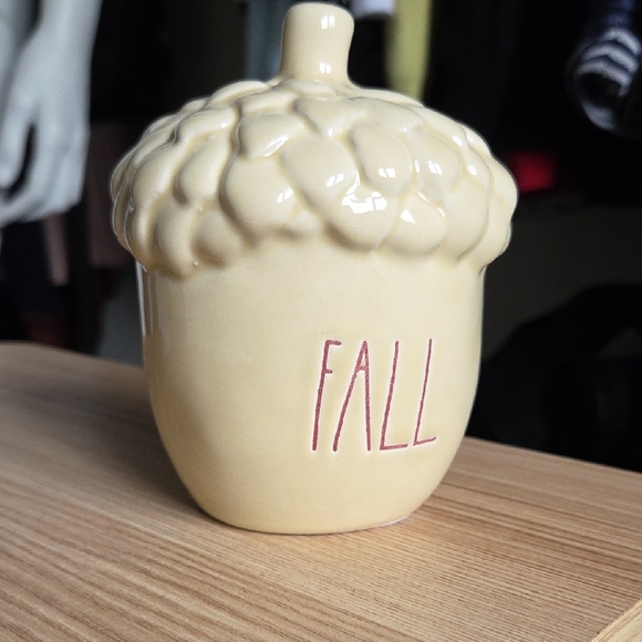 Rae Dunn Cream Ceramic "Fall" Acorn Decor w Pink Letters - Picture 1 of 9